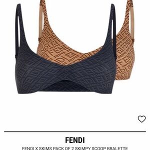 Two Fendi Skims Black and Brown Scoop Bralette Set